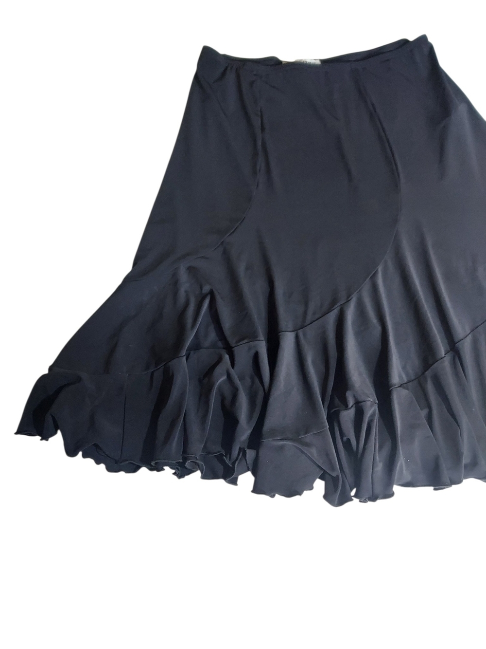 Vintage Joseph Ribkoff Black Asymmetrical Ruffle Midi Skirt Whimsygoth Y2K Size - Picture 3 of 9